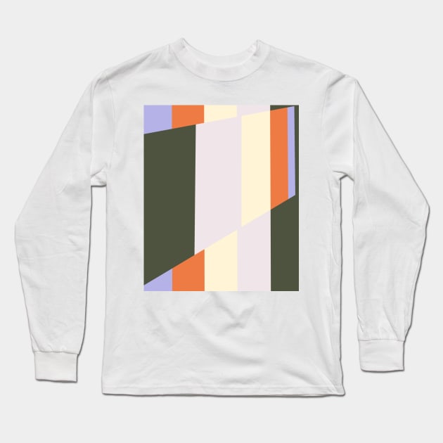 Harvest Edge, colorful stripes pattern with crisp edges in harvest hues Long Sleeve T-Shirt by davidscohen